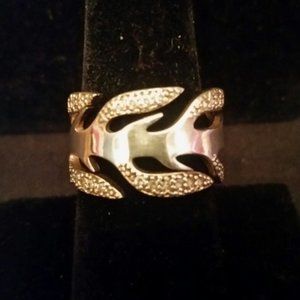 Sterling .925 Fire and Diamonds Ring
